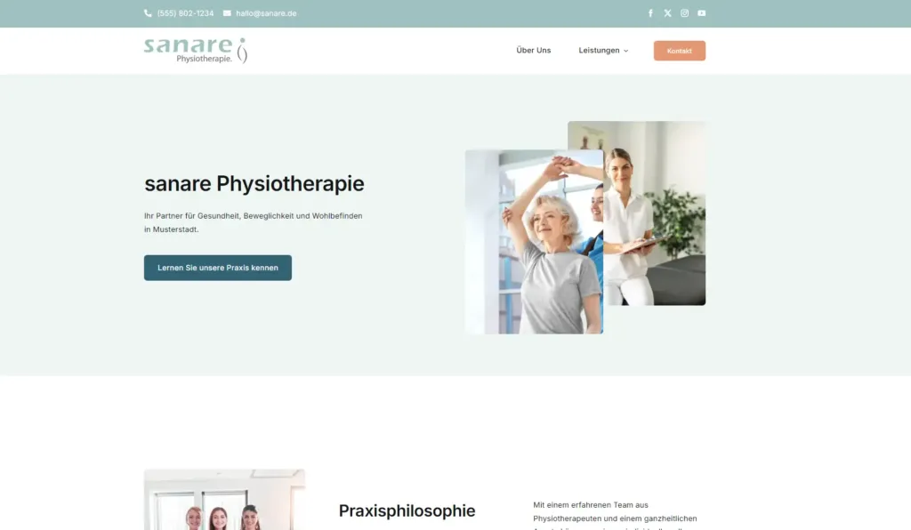Screenshot der Musterwebseite 1