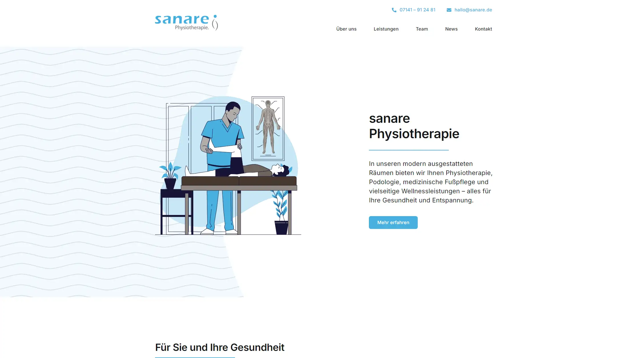 Screenshot der Musterwebseite 3